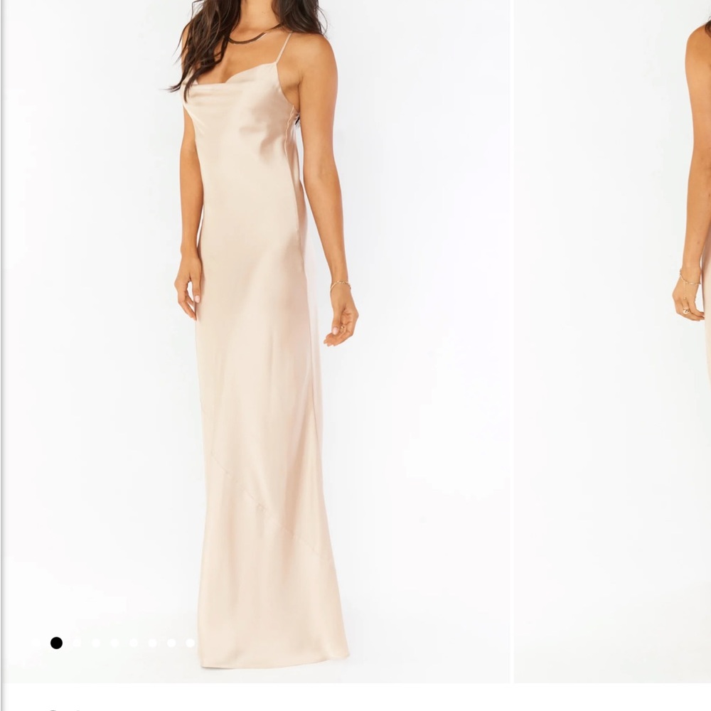 Show Me Your Mumu Tuscany Maxi Slip Dress in Champagne